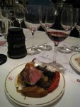 Roasted Rack of Lamb w/ Mint Sauce, Grilled Vegetables & Lyonnaise Potatoes