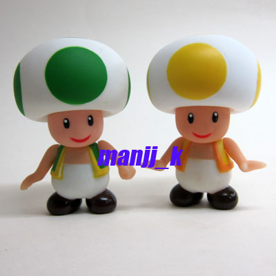 New Super Mario Figure 9cm Green & Yellow Toad 