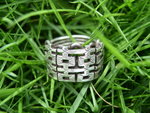 Double Happiness silver puzzle ring