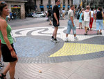 Pavement decorated by Joan Miro
