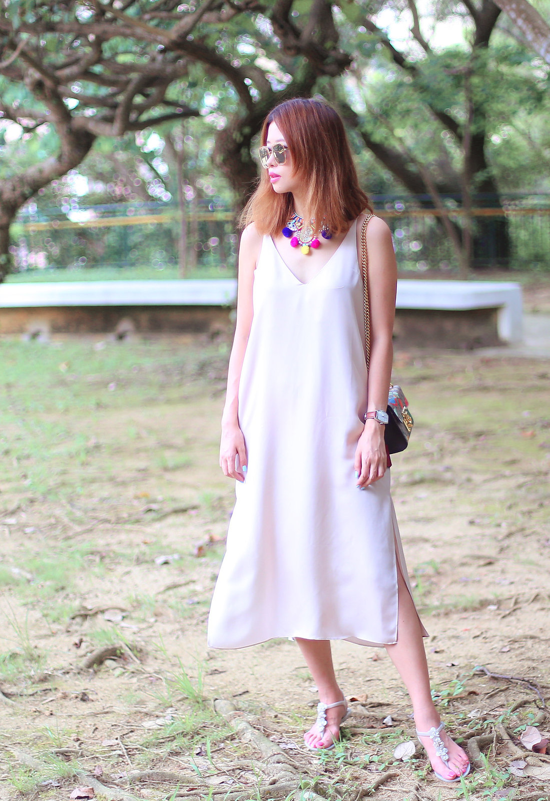 grana silk slip dress