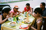 dinner time, we were really hungry already.  we went back to rest at the 宾馆 after this and called it a night.
