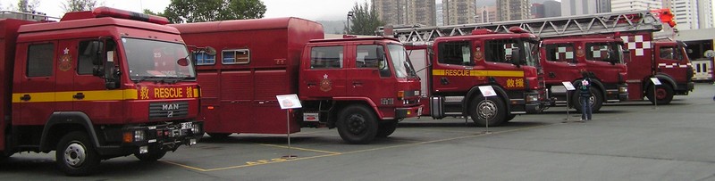 Five fire engines in Sha Tin Fire Station